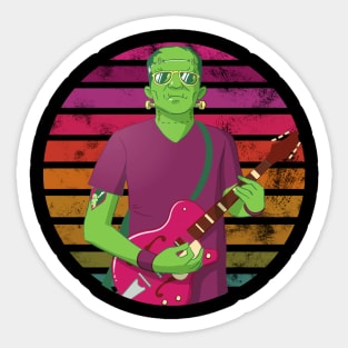 Frankenstein Playing Guitar Sticker